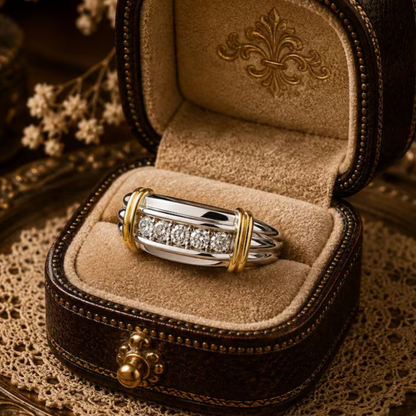 Jzora handmade fashion round cut statement men’s ring