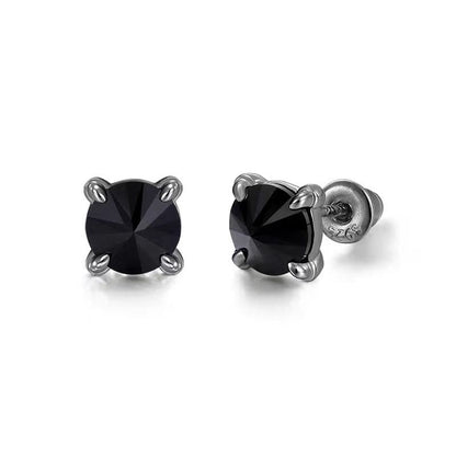 Jzora handmade 2ct round cut moissanite minimalist sterling silver earrings