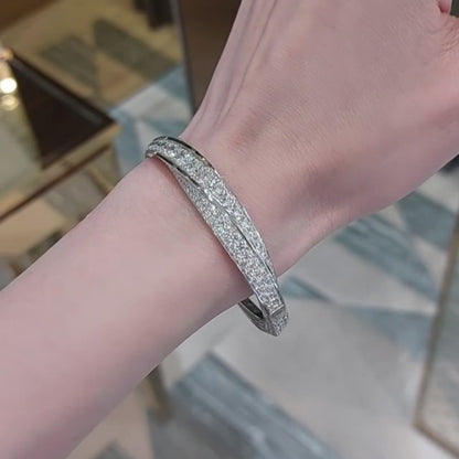 Jzora handmade luxurious premium pavé setting spiral bracelet
