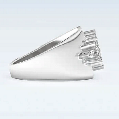 Jzora handmade 0.5ct marquise cut beautiful floral cluster moissanite sterling silver ring