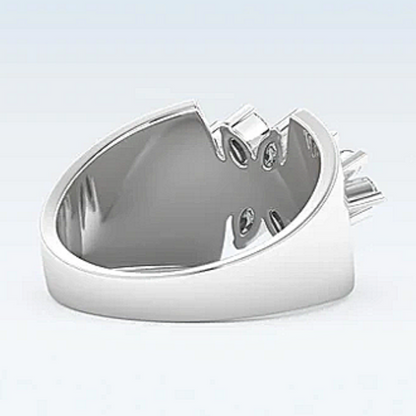 Jzora handmade 0.5ct marquise cut beautiful floral cluster moissanite sterling silver ring