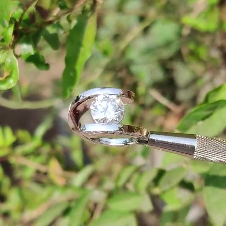 Jzora handmade 3ct round cut trending moissanite sterling silver ring