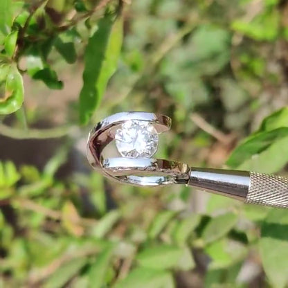 Jzora handmade 3ct round cut trending moissanite sterling silver ring