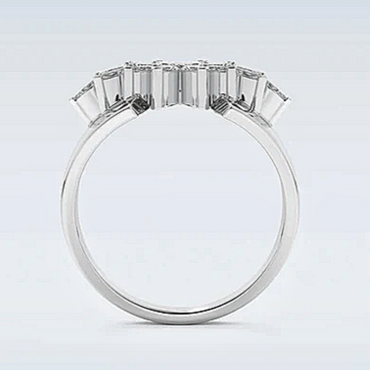 Jzora handmade 0.5ct marquise cut beautiful floral cluster moissanite sterling silver ring