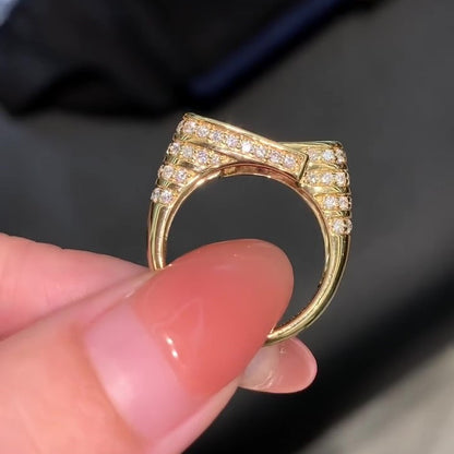 Jzora handmade vintage-style Ruby CZ luxury sterling silver ring