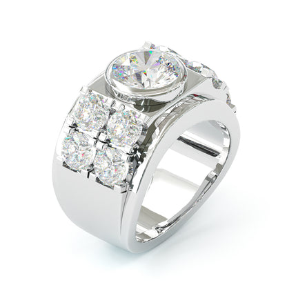 Jzora handmade imperial round cut pavé statement men's ring