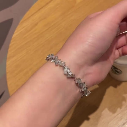 Jzora handmade exquisite & gleaming emerald cut bracelet