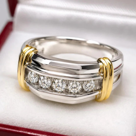 Jzora handmade fashion round cut statement men’s ring