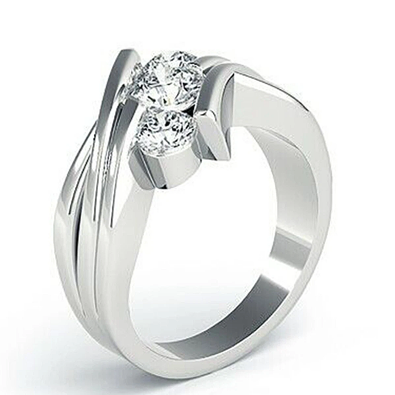 Jzora Handmade Three‑Stone Round Moissanite Intertwined Split Shank Engagement Ring