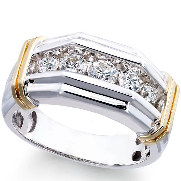 Jzora handmade fashion round cut statement men’s ring