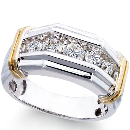 Jzora handmade fashion round cut statement men’s ring