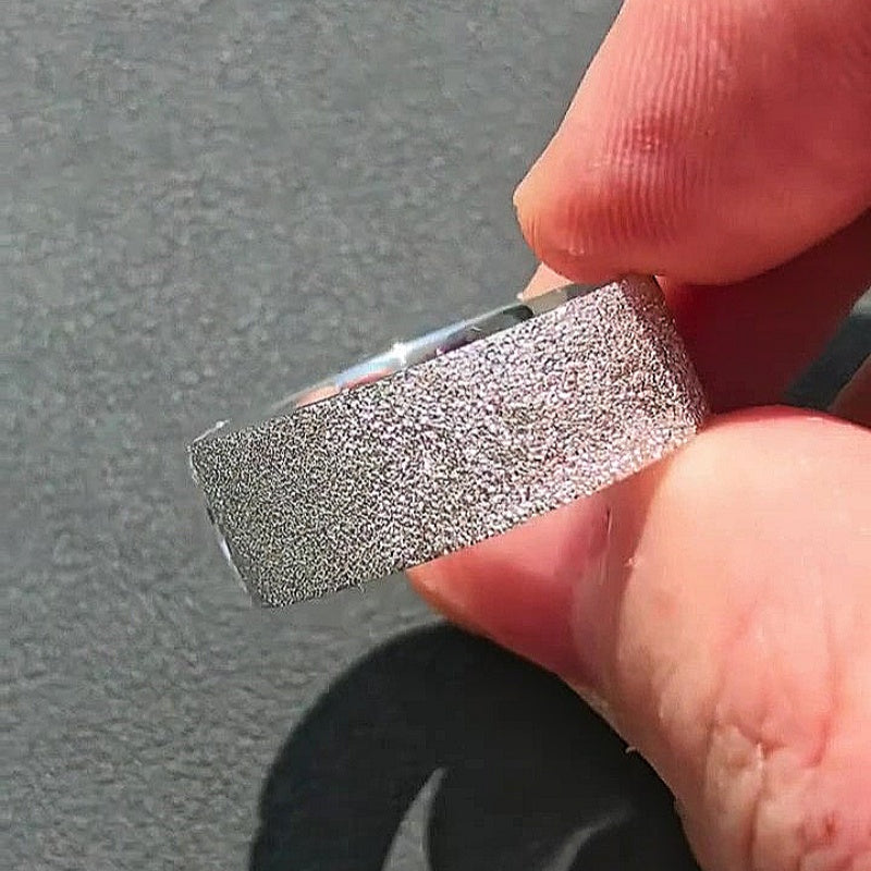 Jzora handmade 2ct radiant cut chic luxury frosted texture wide band men's ring