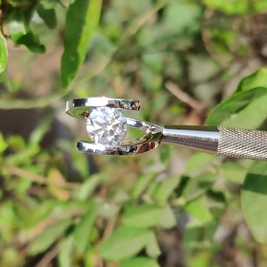Jzora handmade 3ct round cut trending moissanite sterling silver ring