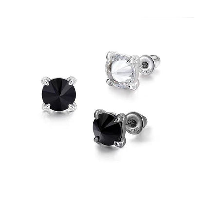 Jzora handmade 2ct round cut moissanite minimalist sterling silver earrings