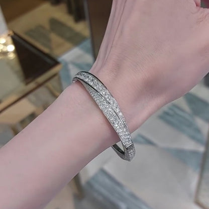 Jzora handmade luxurious premium pavé setting spiral bracelet