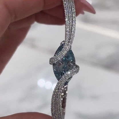 Jzora handmade elegant & chic marquise blue CZ bracelet