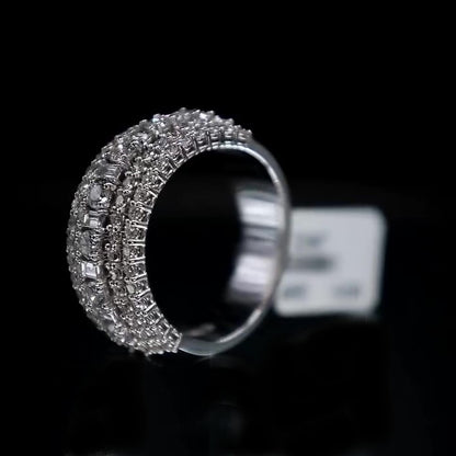 Jzora handmade five row stunning sterling silver ring