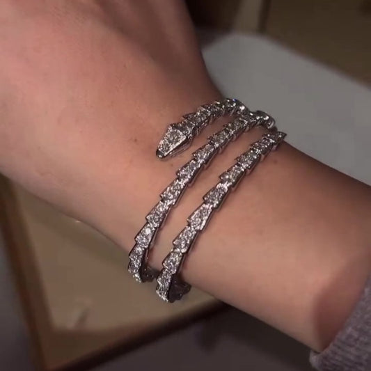 Jzora handmade trendsetter serpent wrap chic sparkle bracelet