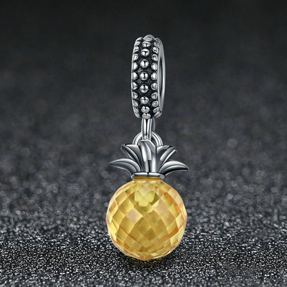 Jzora Tropical Fruit Pineapple Sterling Silver Charm