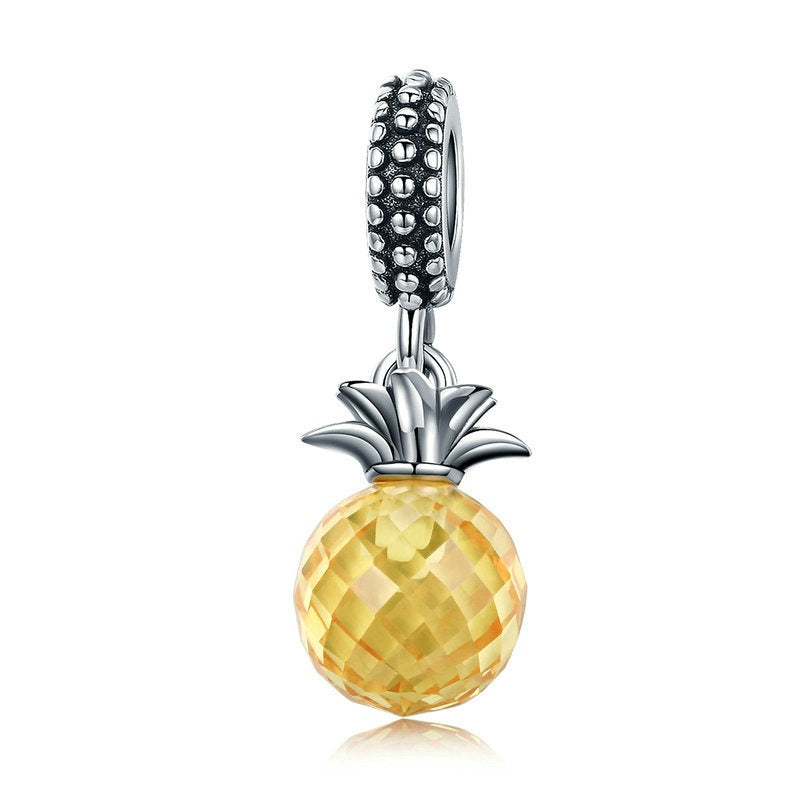 Jzora Tropical Fruit Pineapple Sterling Silver Charm