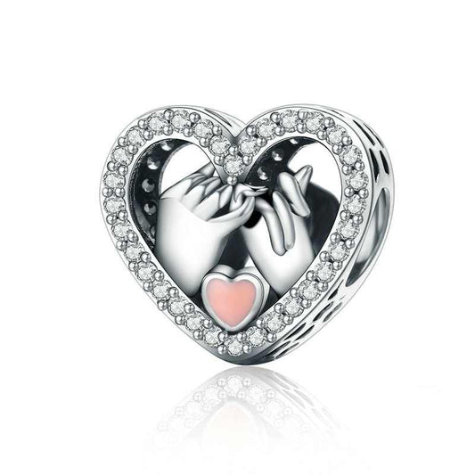 Jzora Covenant Love Finger Heart Sterling Silver Charm