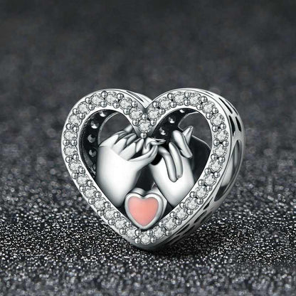 Jzora Covenant Love Finger Heart Sterling Silver Charm