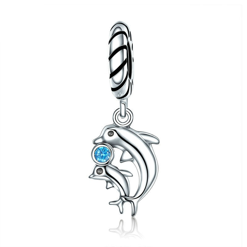 Jzora Jumping Ocean Lively Dolphin Sterling Silver Charm