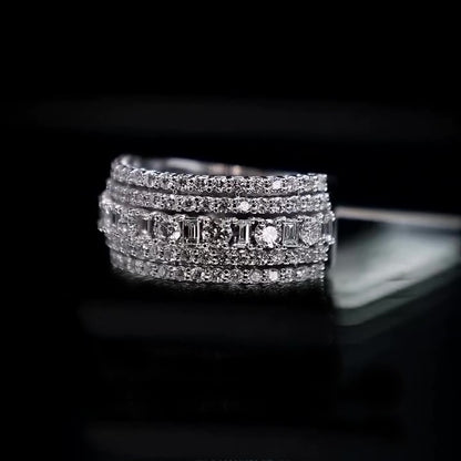 Jzora handmade five row stunning sterling silver ring
