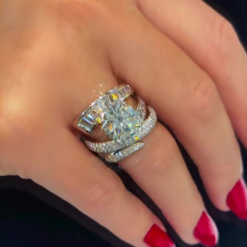 Jzora handmade ultimate luxury layered multi-band statement ring