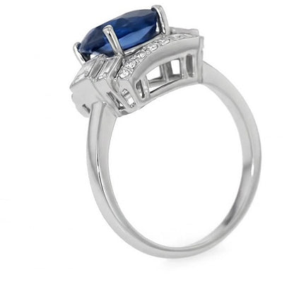 Jzora Handmade Luxury Sapphire Oval CZ Vintage Men's Ring