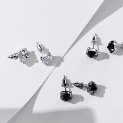Jzora handmade 2ct round cut moissanite minimalist sterling silver earrings