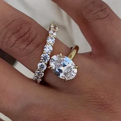 Jzora handmade golden glow eternal shine oval cut sterling silver promise ring