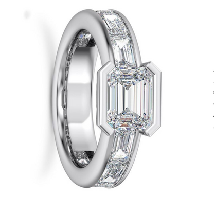 Jzora handmade timeless emerald cut channel-set men's ring