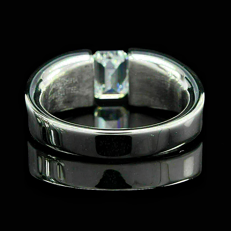 Jzora handmade 2ct emerald-cut bezel-set modern men's ring