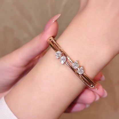 Jzora handmade elegant petal duo pear cut bracelet
