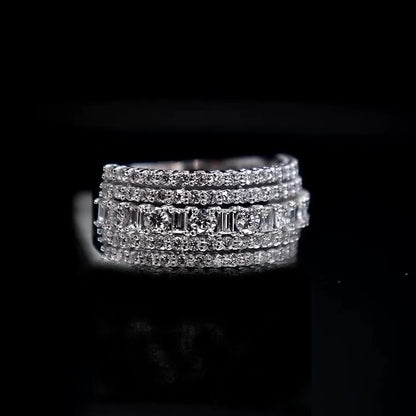 Jzora handmade five row stunning sterling silver ring
