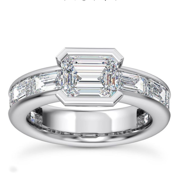Jzora handmade timeless emerald cut channel-set men's ring