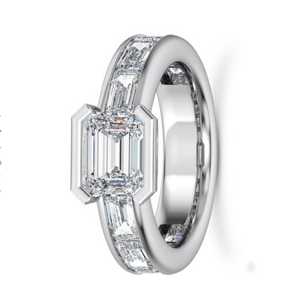Jzora handmade timeless emerald cut channel-set men's ring