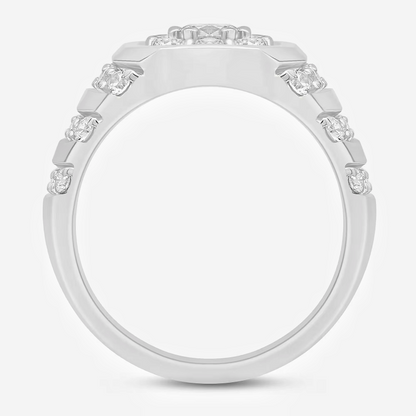 Jzora handmade 2ct multi-row pavé round cut cluster men’s ring