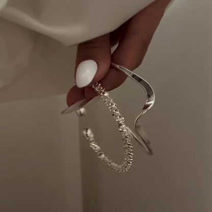 Jzora handmade ripple stackable daily open bracelet