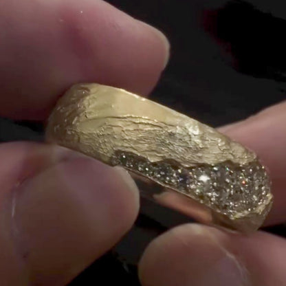 Jzora handmade gold eternity breaker vintage finish men's ring