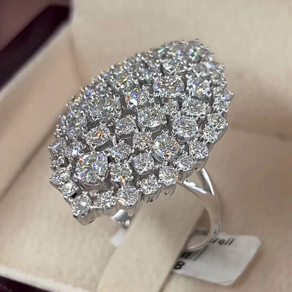 Jzora handmade 5ct round cut sparkle sterling silver engagement ring