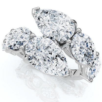 Jzora handmade elegant pear&oval cut timeless sterling silver ring