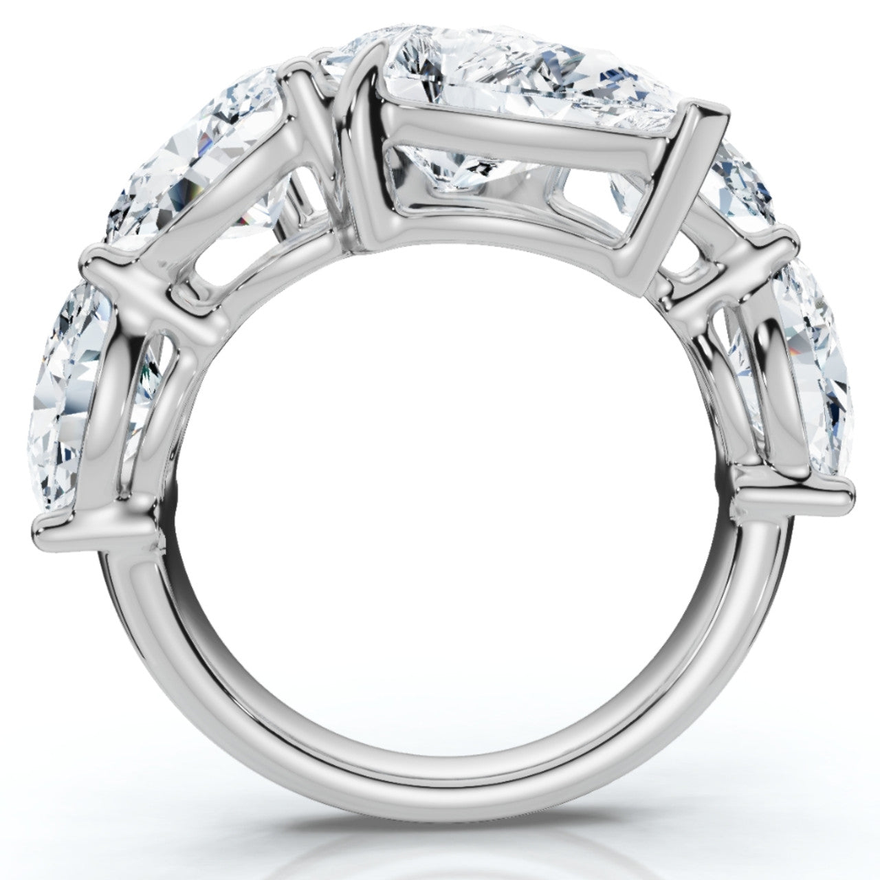 Jzora handmade elegant pear&oval cut timeless sterling silver ring