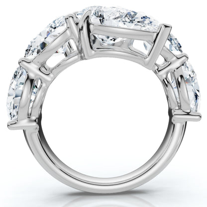 Jzora handmade elegant pear&oval cut timeless sterling silver ring