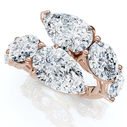 Jzora handmade elegant pear&oval cut timeless sterling silver ring