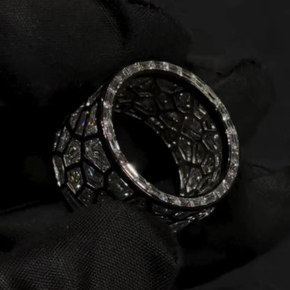 Jzora handmade unconventional random irregular polygon broken mirror men's ring