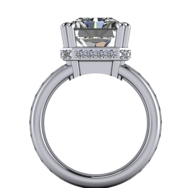 Jzora handmade bold & statement radiant cut channel-set men's wide band ring