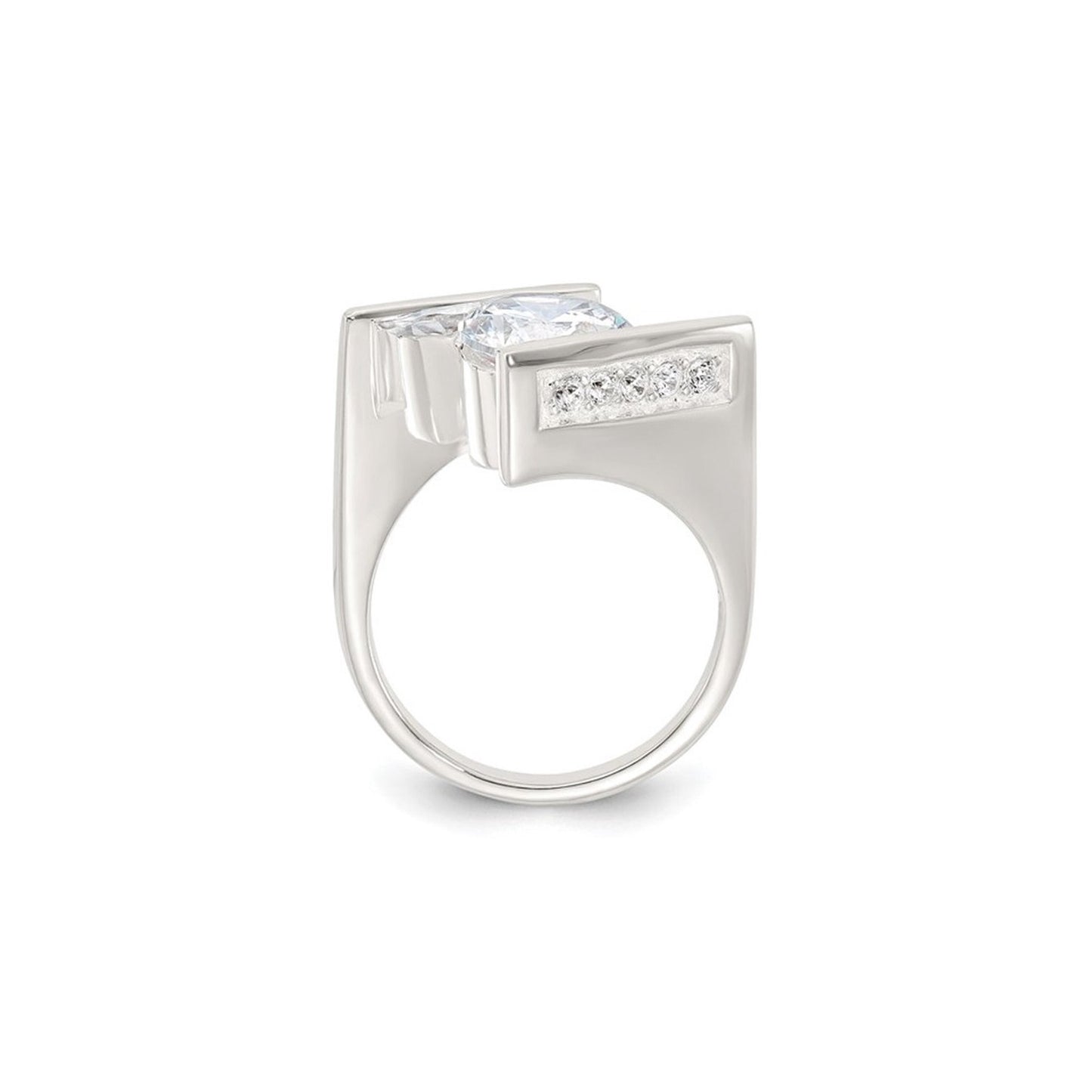Jzora handmade round cut open band moissanite sterling silver ring