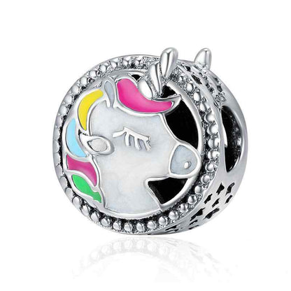 Jzora handmade Unicorn large hole loose sterling silver charms